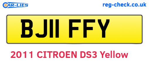 BJ11FFY are the vehicle registration plates.