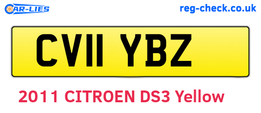 CV11YBZ are the vehicle registration plates.