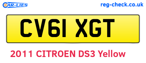 CV61XGT are the vehicle registration plates.