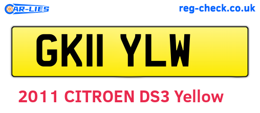 GK11YLW are the vehicle registration plates.