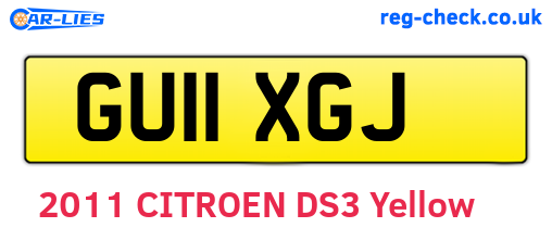 GU11XGJ are the vehicle registration plates.