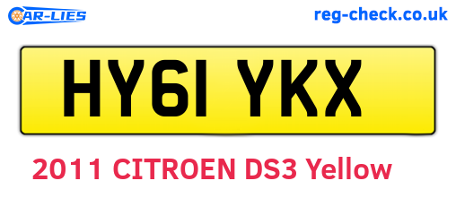 HY61YKX are the vehicle registration plates.