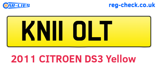 KN11OLT are the vehicle registration plates.