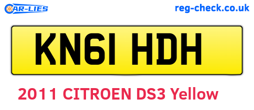 KN61HDH are the vehicle registration plates.