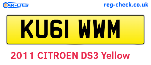 KU61WWM are the vehicle registration plates.