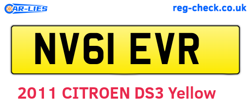 NV61EVR are the vehicle registration plates.