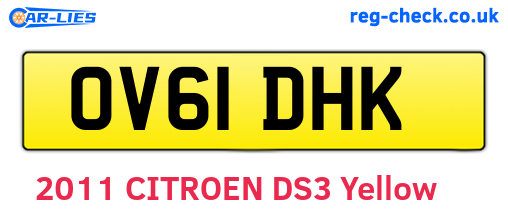 OV61DHK are the vehicle registration plates.