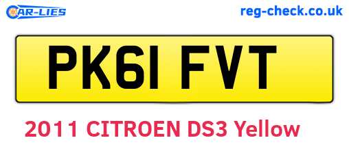 PK61FVT are the vehicle registration plates.