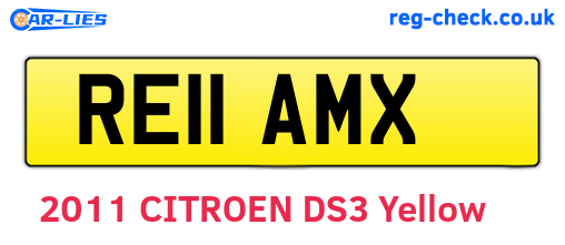 RE11AMX are the vehicle registration plates.