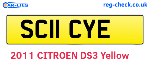 SC11CYE are the vehicle registration plates.