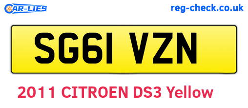 SG61VZN are the vehicle registration plates.