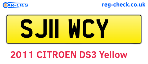 SJ11WCY are the vehicle registration plates.