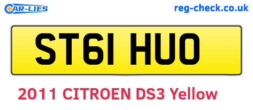 ST61HUO are the vehicle registration plates.
