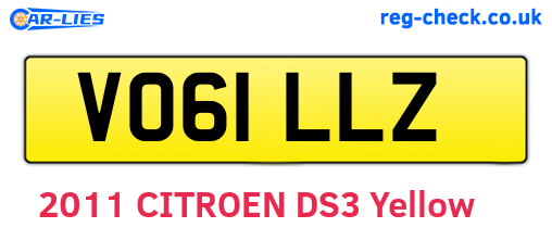 VO61LLZ are the vehicle registration plates.