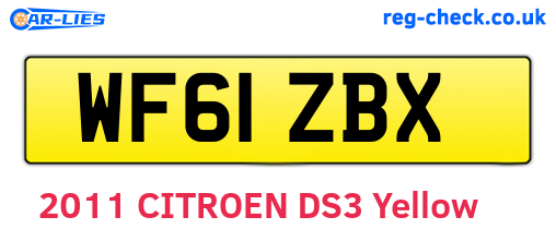 WF61ZBX are the vehicle registration plates.