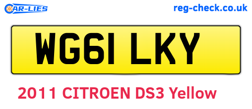 WG61LKY are the vehicle registration plates.
