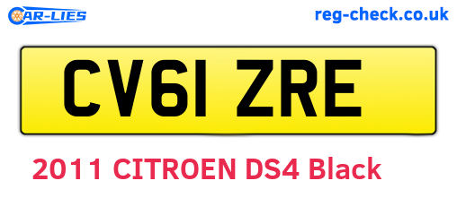 CV61ZRE are the vehicle registration plates.