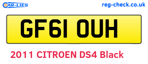 GF61OUH are the vehicle registration plates.