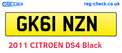 GK61NZN are the vehicle registration plates.