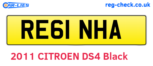 RE61NHA are the vehicle registration plates.