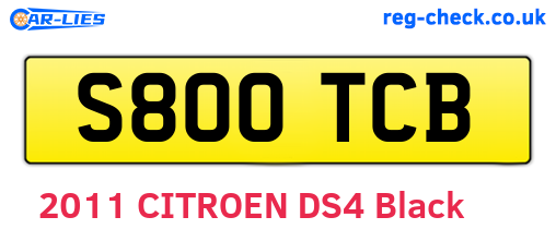 S800TCB are the vehicle registration plates.