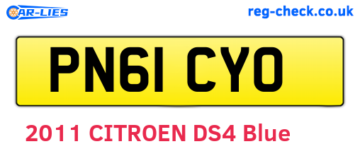 PN61CYO are the vehicle registration plates.