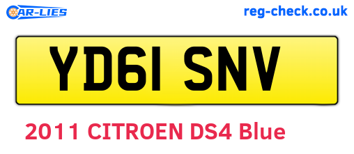 YD61SNV are the vehicle registration plates.