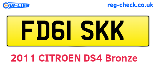 FD61SKK are the vehicle registration plates.