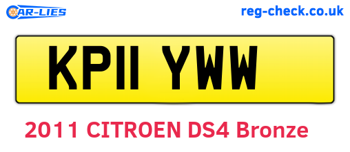 KP11YWW are the vehicle registration plates.