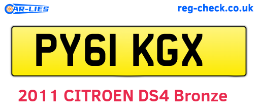PY61KGX are the vehicle registration plates.