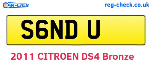 S6NDU are the vehicle registration plates.