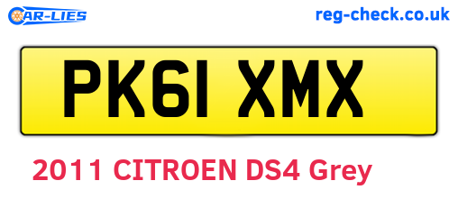 PK61XMX are the vehicle registration plates.