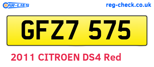 GFZ7575 are the vehicle registration plates.