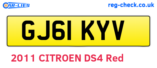 GJ61KYV are the vehicle registration plates.