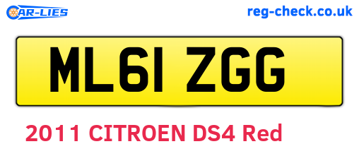 ML61ZGG are the vehicle registration plates.