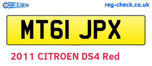 MT61JPX are the vehicle registration plates.