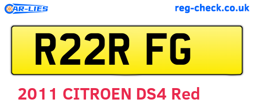 R22RFG are the vehicle registration plates.