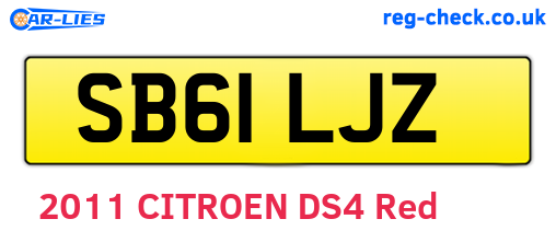 SB61LJZ are the vehicle registration plates.