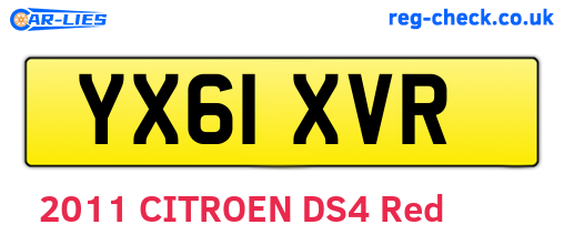 YX61XVR are the vehicle registration plates.
