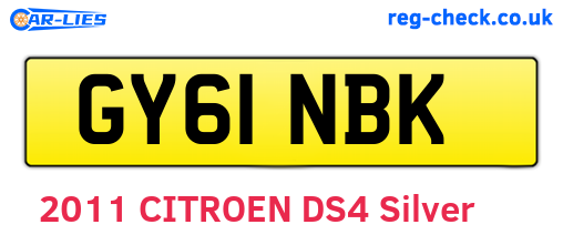 GY61NBK are the vehicle registration plates.