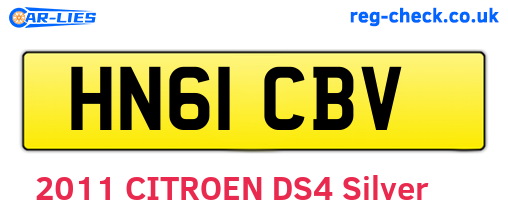 HN61CBV are the vehicle registration plates.