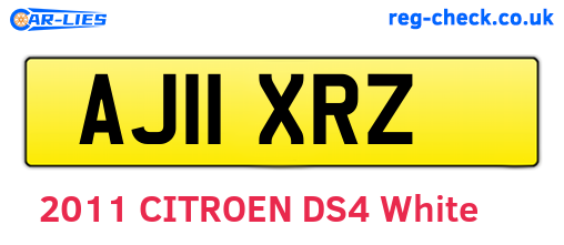 AJ11XRZ are the vehicle registration plates.