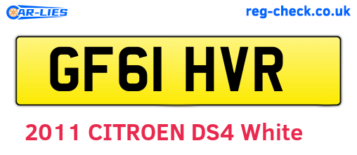 GF61HVR are the vehicle registration plates.