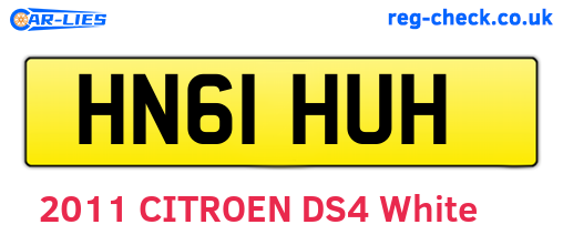 HN61HUH are the vehicle registration plates.