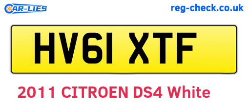 HV61XTF are the vehicle registration plates.