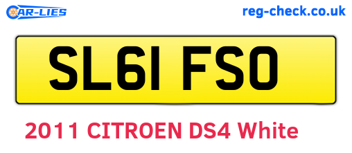 SL61FSO are the vehicle registration plates.