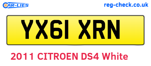 YX61XRN are the vehicle registration plates.