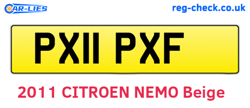 PX11PXF are the vehicle registration plates.