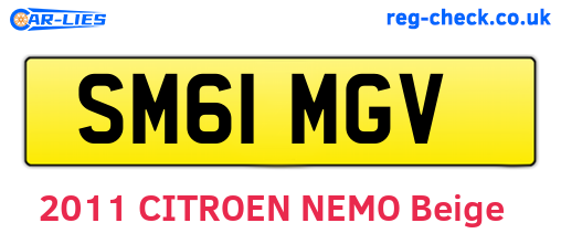 SM61MGV are the vehicle registration plates.