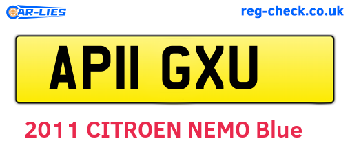 AP11GXU are the vehicle registration plates.